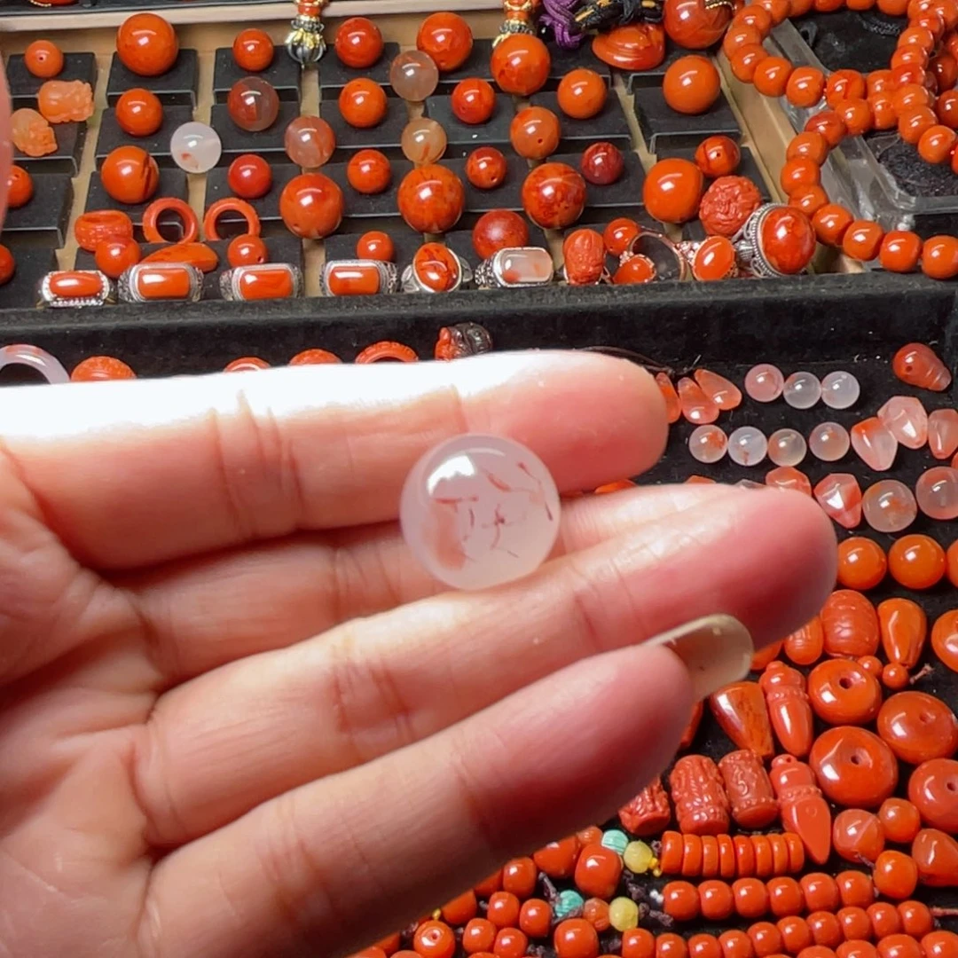 未镶嵌单珠17.5南红玛瑙