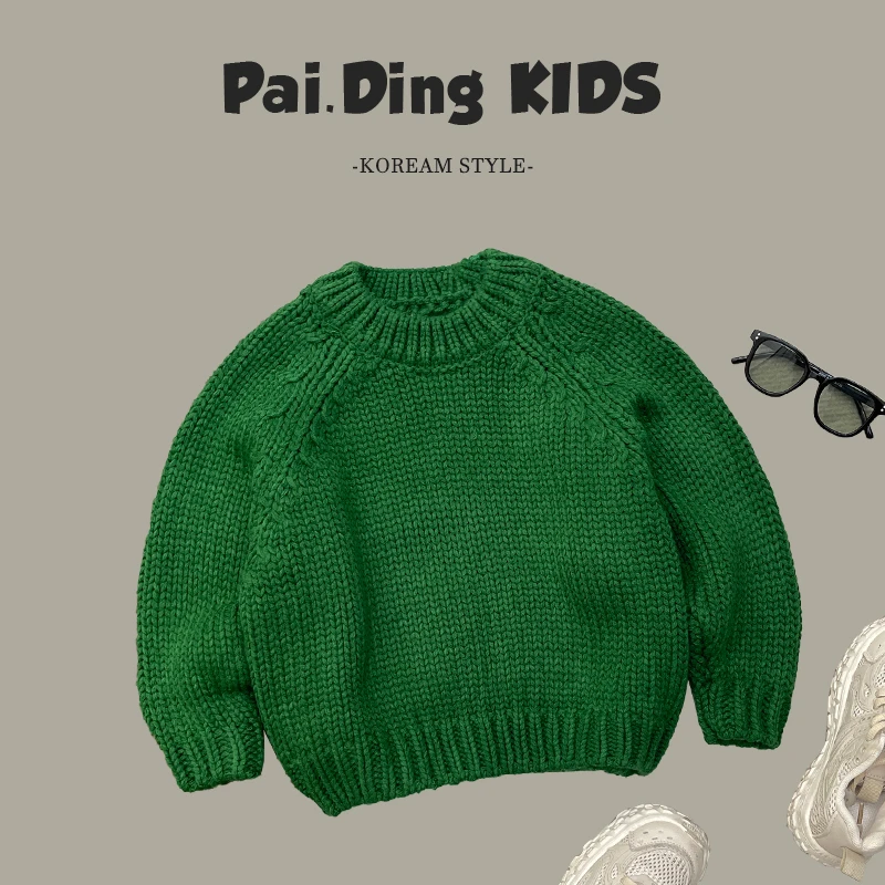 萌娃穿搭秋装儿童韩版纯色休闲宽松百搭软糯套头毛衣SJ4224-CCCC