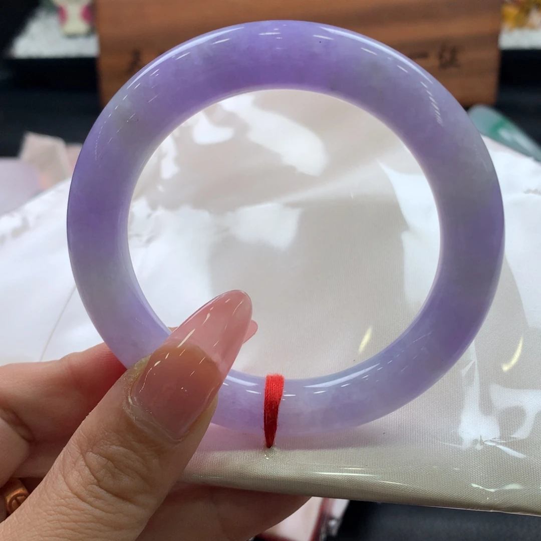 翡翠未镶嵌手镯57圆条