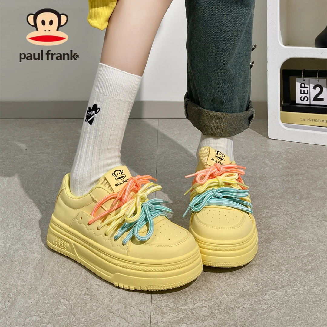 大嘴猴新颖黄色板鞋2025春季新款时尚百搭个性厚底运动小众jns潮