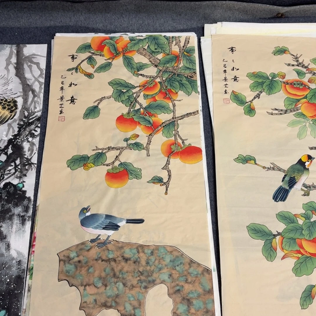 国画100×50工笔画画画画