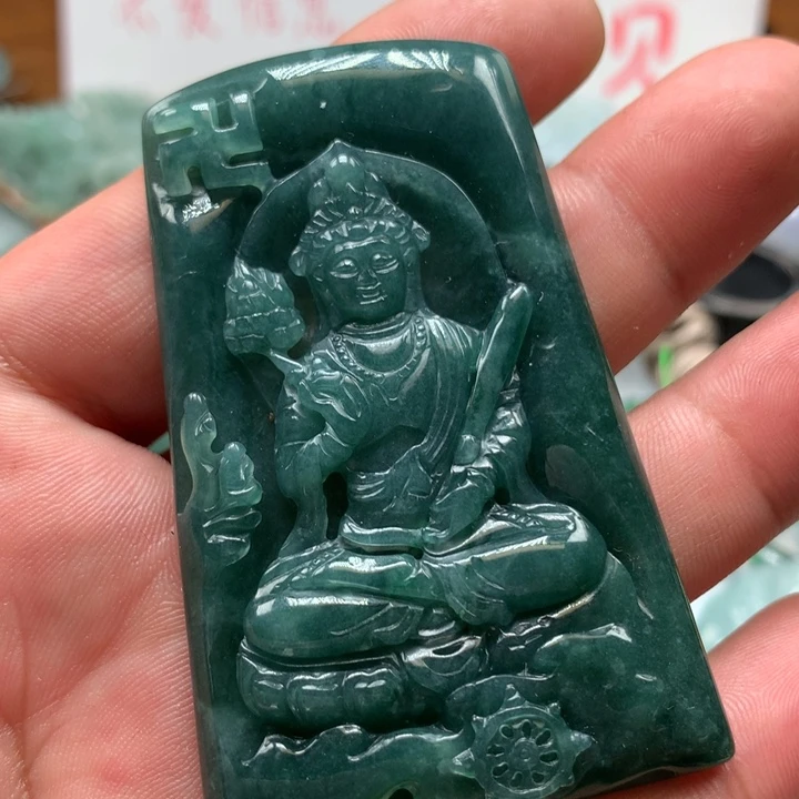 翡翠颈饰未镶嵌保真天然a货翡翠