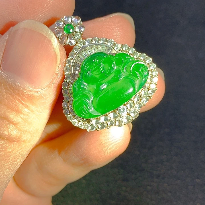 翡翠银S925镶嵌颈饰