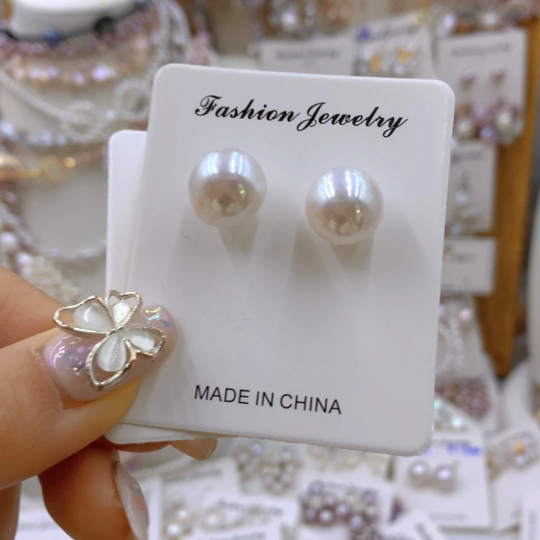 淡水珍珠耳饰银S925镶嵌