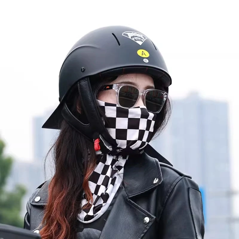 夏季透气轻便3C认证复古摩托车半盔适合男女骑行通勤机车巡航踏板