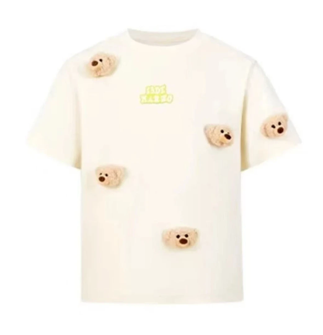 五只小熊小兔玩偶百搭男女同款T恤