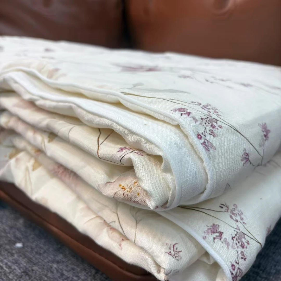 2亚麻大豆被100%亚麻 干爽透气夏凉被空调被亲肤印花轻奢双面msh