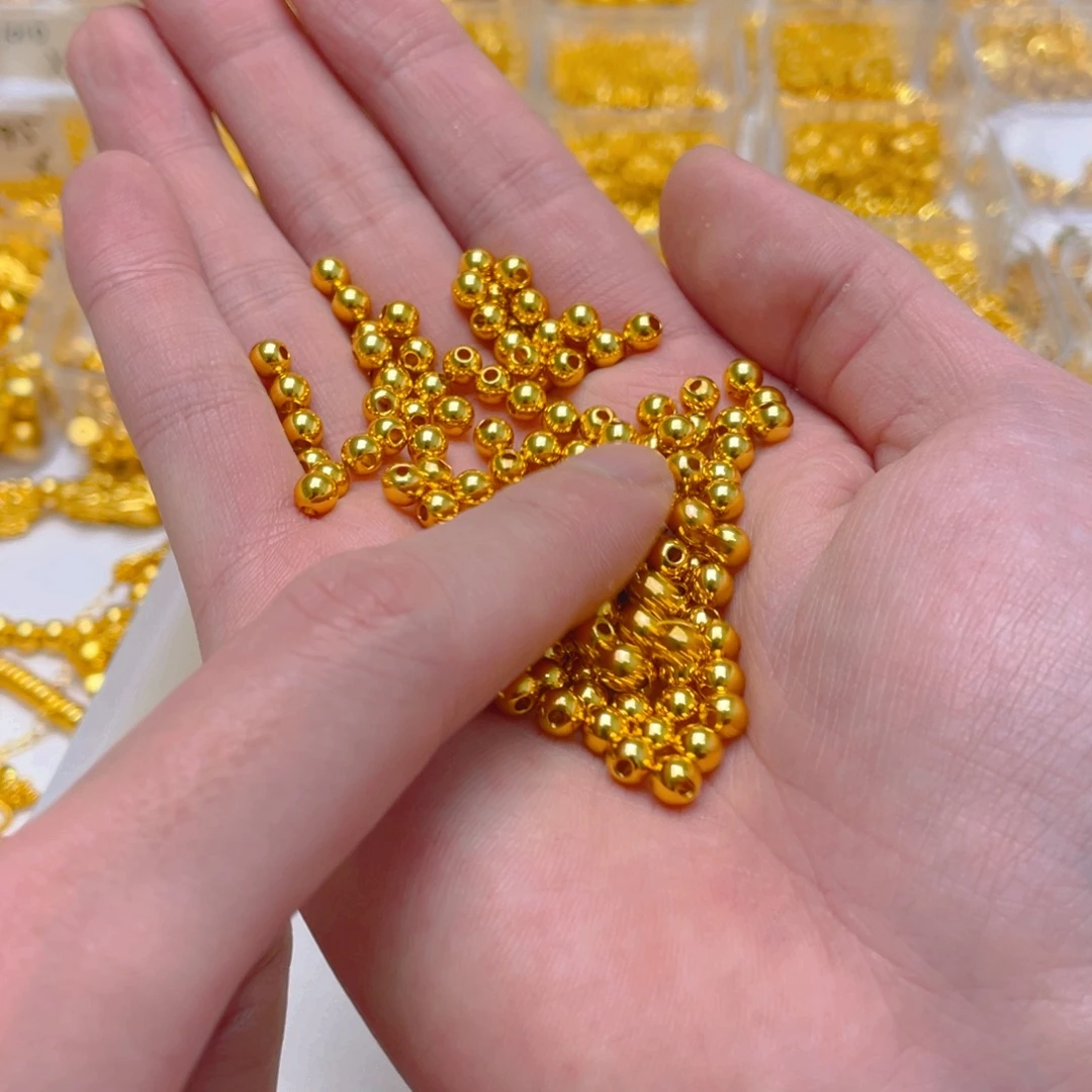 锆石铜合金高货亮面珠5mm50颗