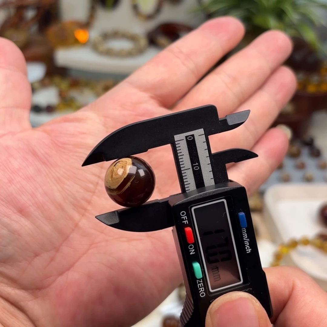 琥珀未镶嵌手链根珀溶洞妖花卡17单珠