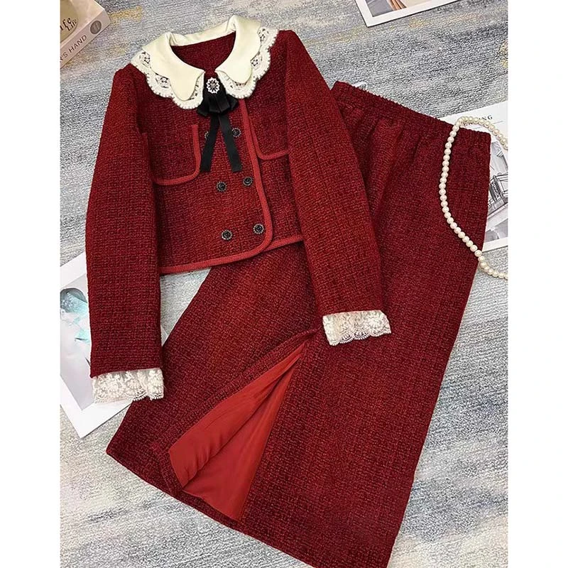 【两件套】【有里布】春秋新款高级感洋气减龄敬酒服套装QY0107