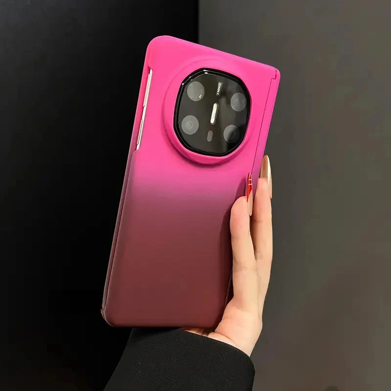 适用华为mateX6手机壳前框中轴渐变磨砂肤感matex5典藏版ins大孔