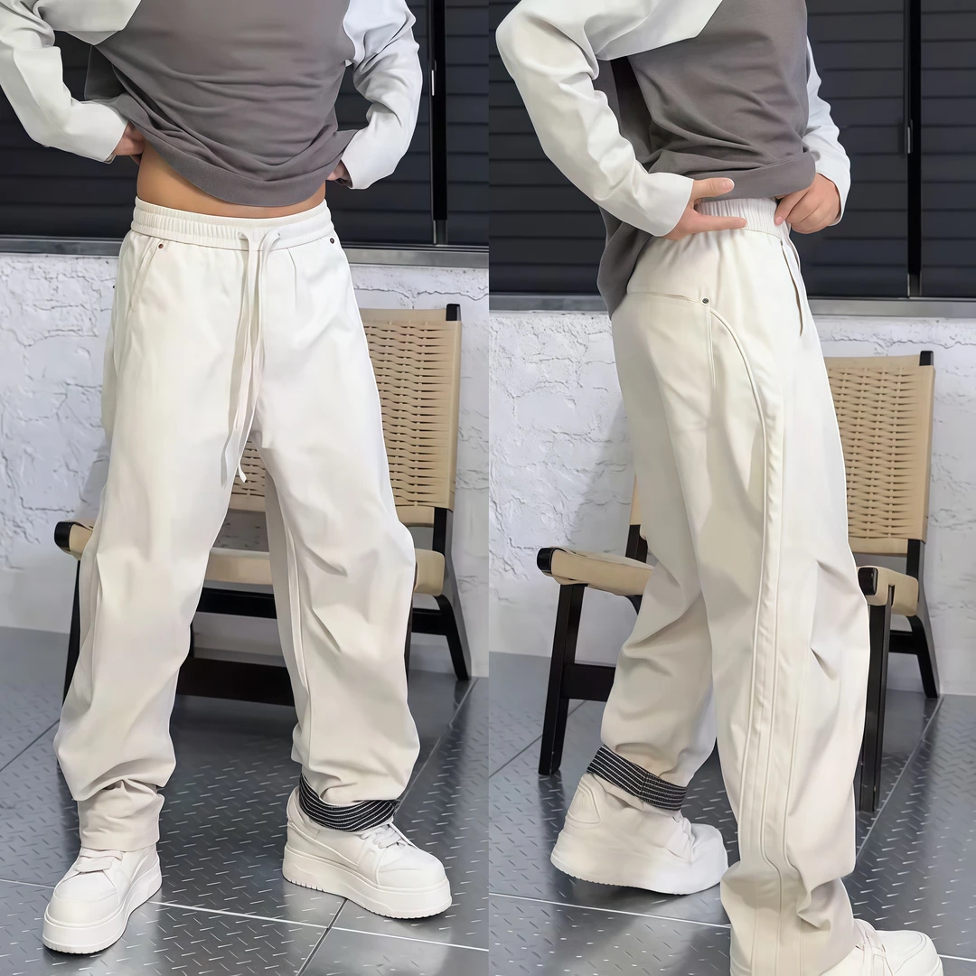 2025秋季潮牌机能风时尚百搭弯刀休闲裤男士简约宽松工装直筒长裤