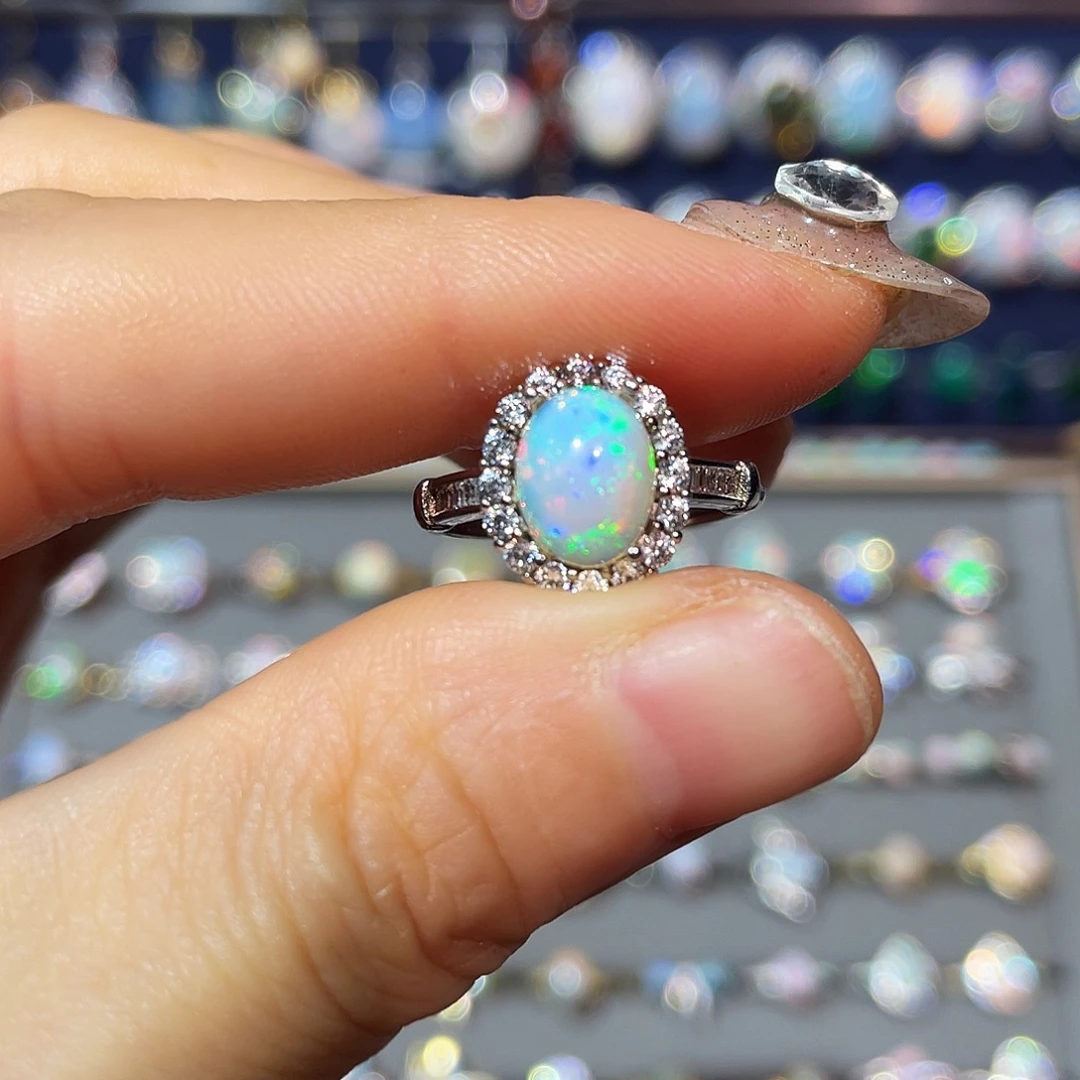 你***爱欧泊银S925镶嵌戒指