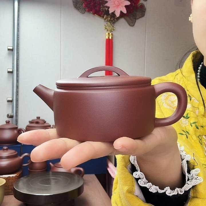 天***。紫砂茶壶汉瓦半手微瑕180毫升
