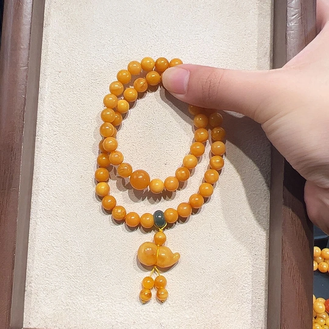 蜜蜡未镶嵌手链7.2mm蜜蜡手串