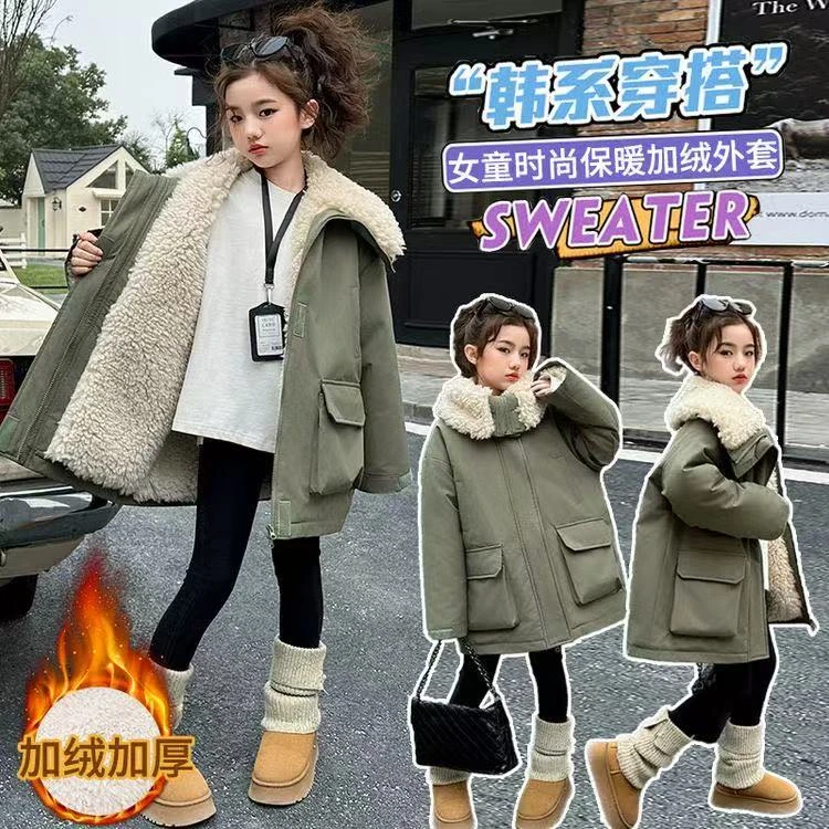 破价现货， 库存有限，女童冬款加绒棉衣