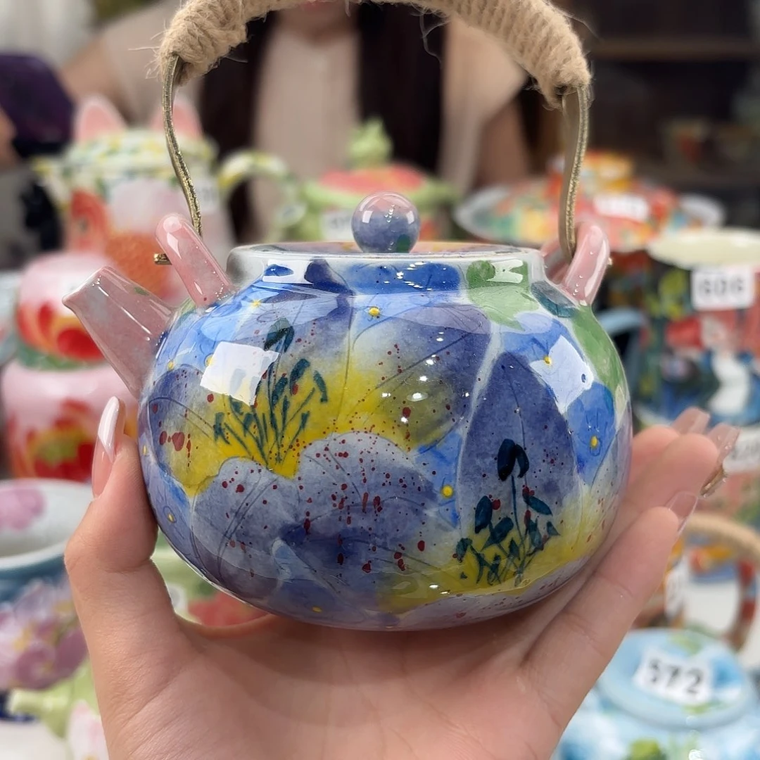 瓷片景德镇手绘高温釉下彩陶瓷茶具