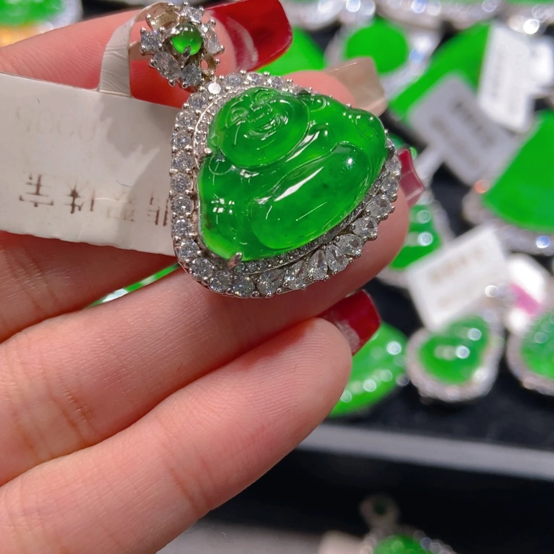 翡翠吊坠(不含链)银S925镶嵌