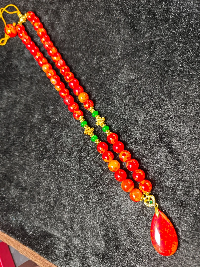 【瑞德摩尔】血胆金莲水滴吊坠