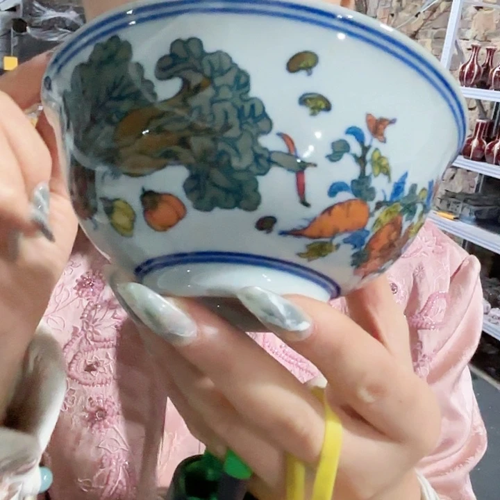 陶其他景德镇高温陶瓷白菜画片绿希希碗