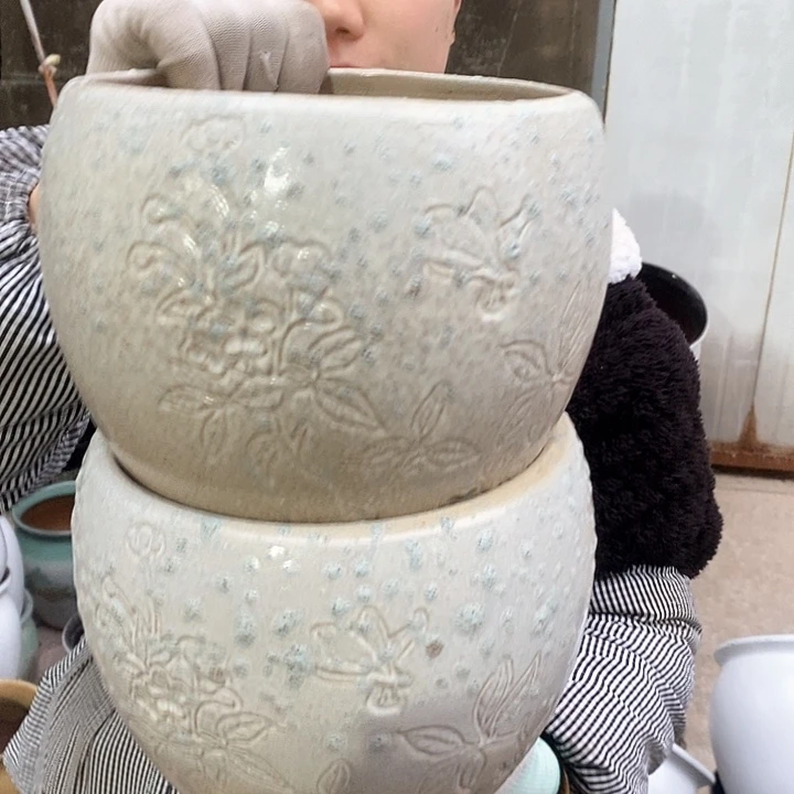 紫砂花盆瑕疵口18高18瑕疵