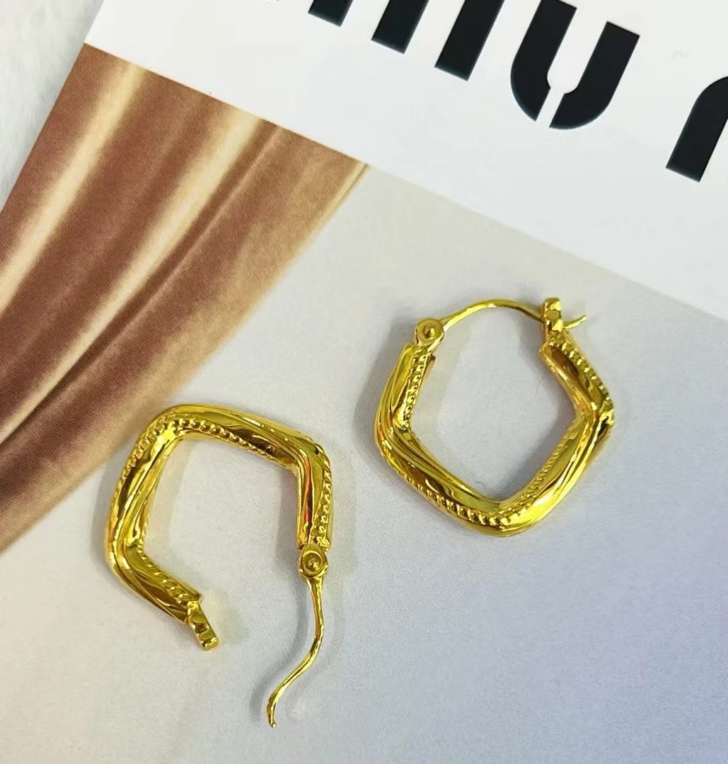 【至尊金典珠宝】足金999无氰5D硬金空心圆环耳扣时尚简约黄金耳饰