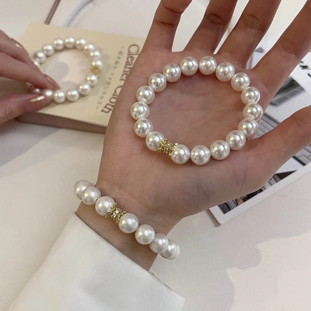 铜合金珍珠手链 极光施家珠珠手链女轻奢新款高级感气质礼物