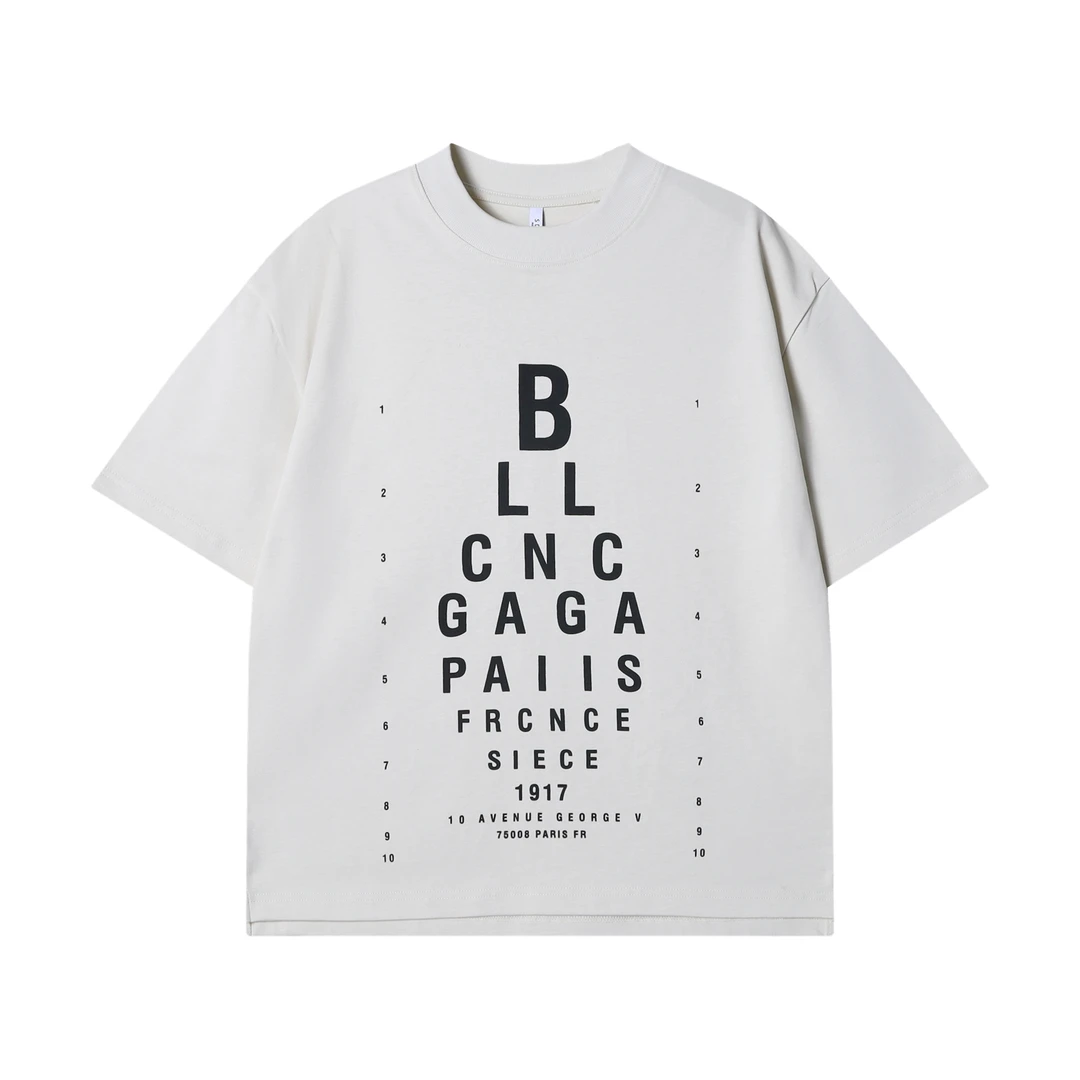 夏季高级感新款潮牌撞色字母数字印花圆领短袖T恤休闲情侣上衣