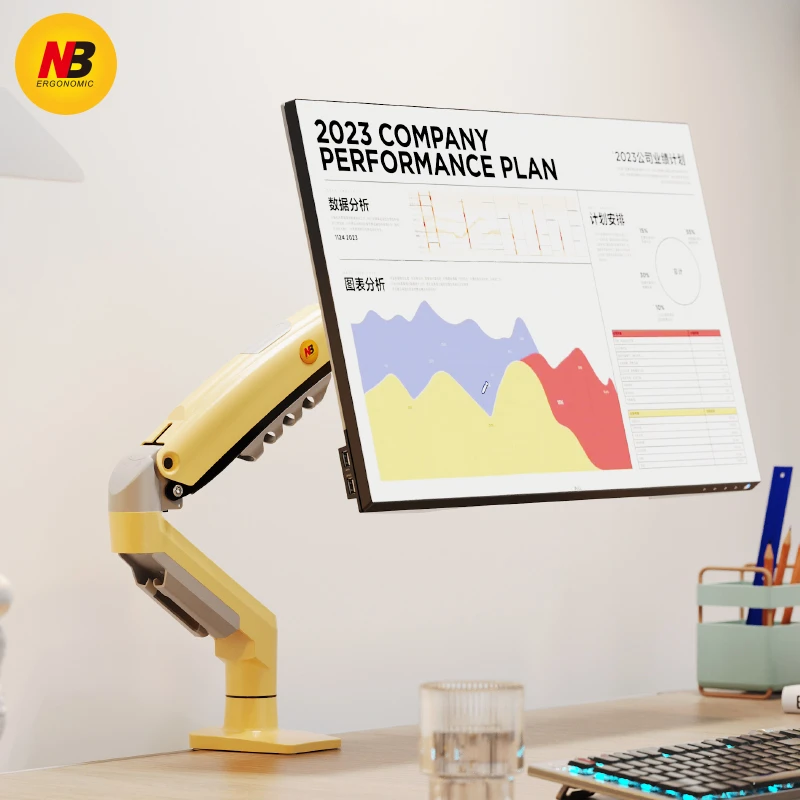 NB F80X炫彩显示器支架桌面机械臂电脑支架屏幕增高架拉伸旋转架