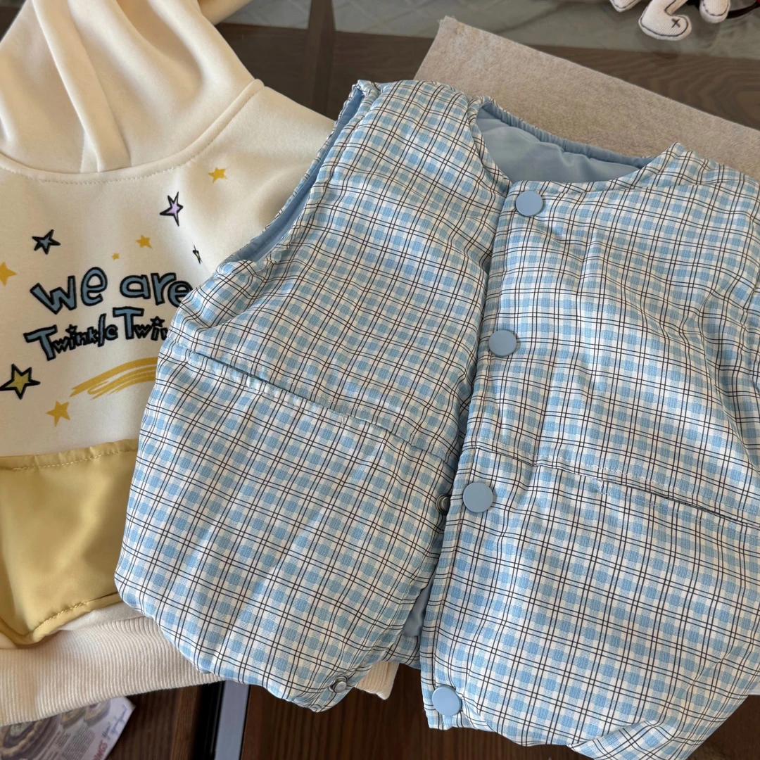 【现货】QY256309橘止皮25男童秋冬超声波压棉马甲