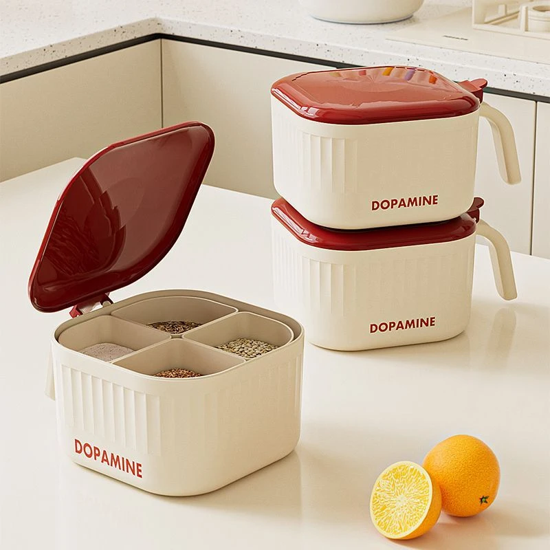 多巴胺调味盒厨房家用调味盐罐套装多格一体可拆卸按压式调味盒LX