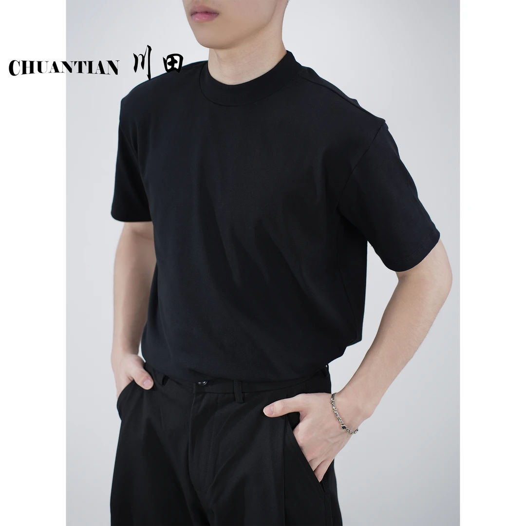 WHO千禧摩登棉凉感透气美式正肩纯色百搭夏季男女T恤短袖0DL19