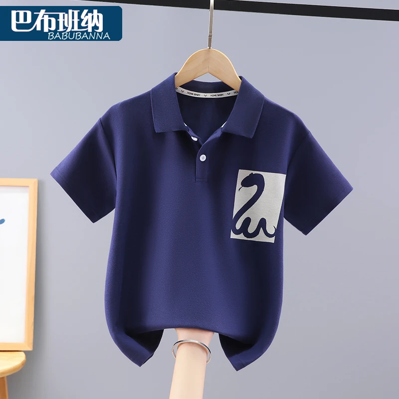男童短袖t恤夏季2025新款儿童Polo衫夏装中大童翻领体恤男孩洋气