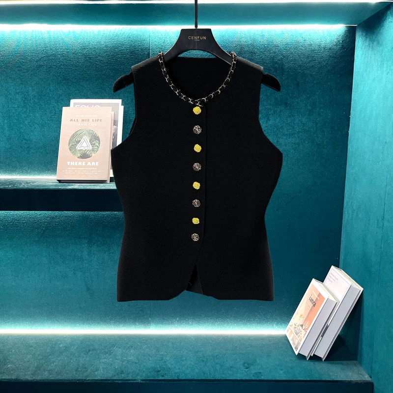 2025夏季潮流设计轻奢拉链无袖背心A20037