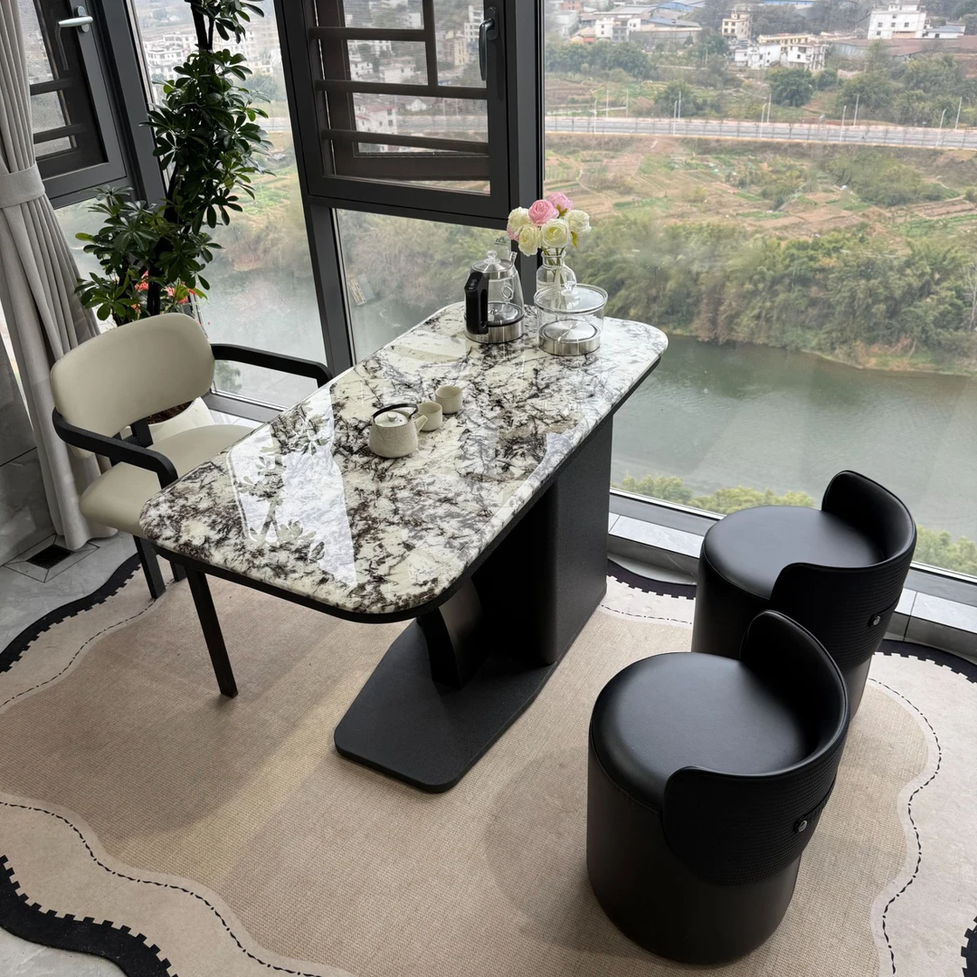 2025新款奢石茶台轻奢意式家用极简约现代客厅一体阳台泡茶桌