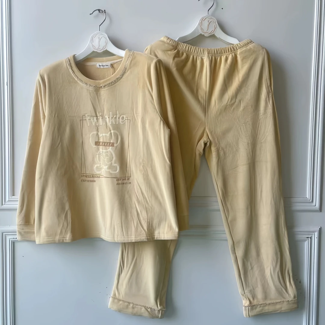 彩色品牌睡衣女士秋冬家居服6442032