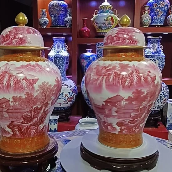 用***3景德镇手绘陶瓷花瓶