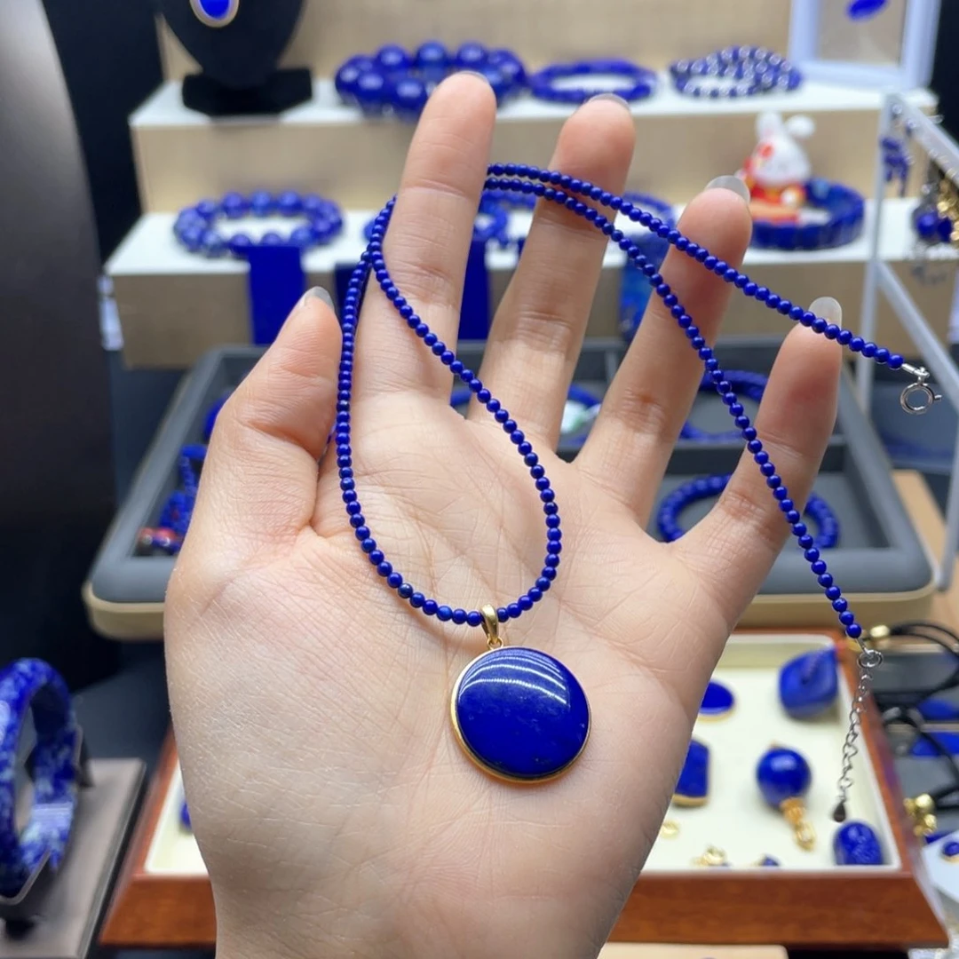 银S925镶嵌青金石吊坠