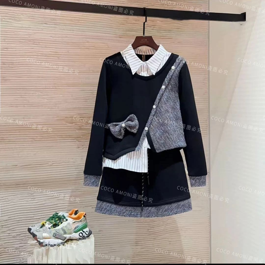 轻熟风老钱风秋季法式洋气静奢风女装衬衫时尚套装LG094