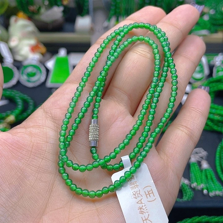 翡翠未镶嵌颈饰圆珠项链3