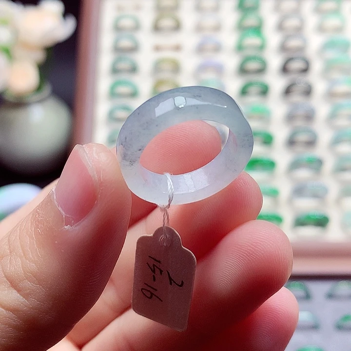 翡翠未镶嵌戒指15-16号