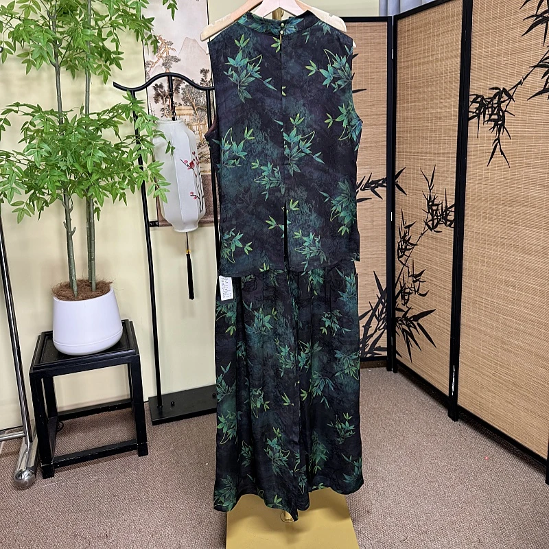 【绿竹套装】2025新中式套装气质时尚复古夏季设计师中长款提花重磅