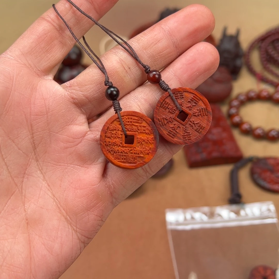 檀香紫檀（小叶紫檀）吊坠山鬼花钱2.5，10款