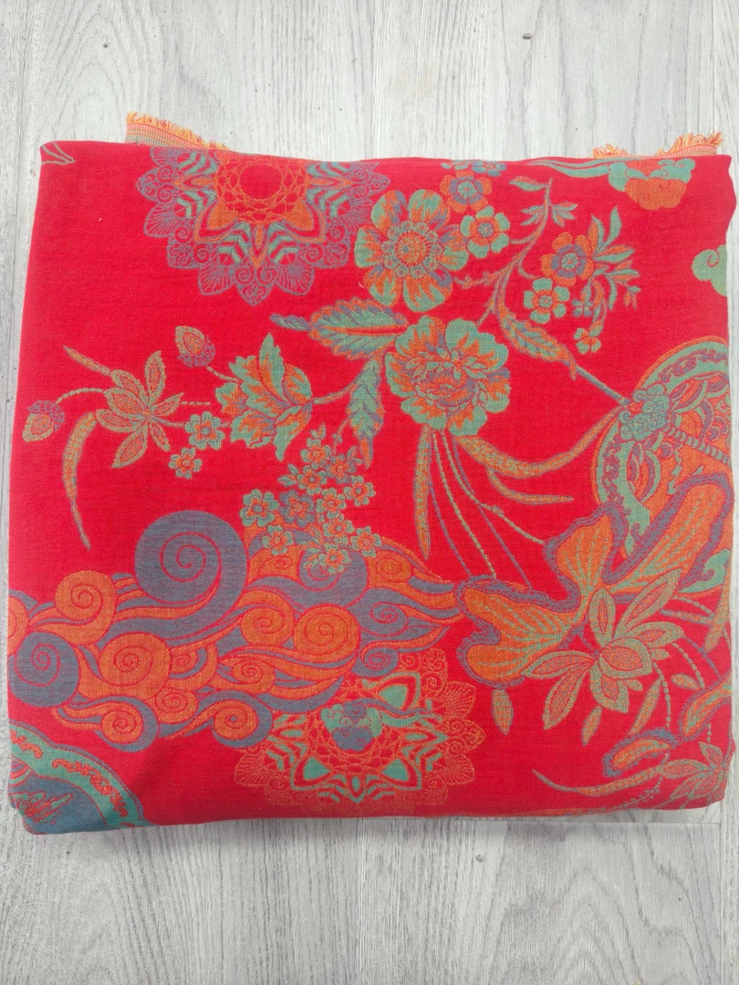 【花澜韵红色孤品布头】全棉双层纱a类母婴级面料布头