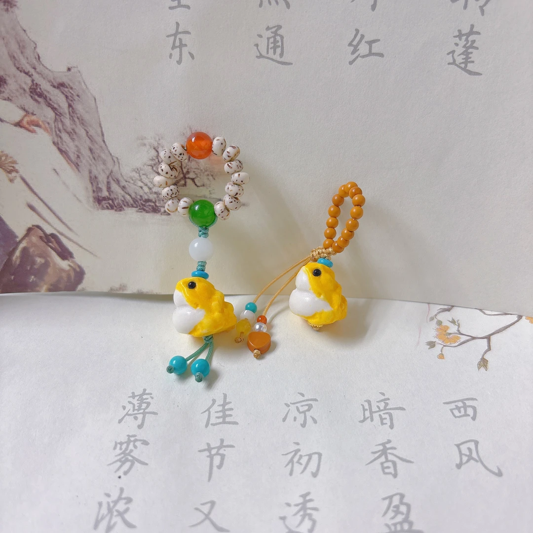 原创呱呱来财小滴溜diy手链项链吊坠提溜万能扣挂件配件配饰