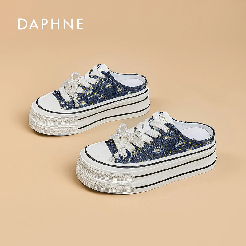 Daphne/达芙妮2025年新款秋季时尚休闲外穿百搭透气轻便半托板鞋