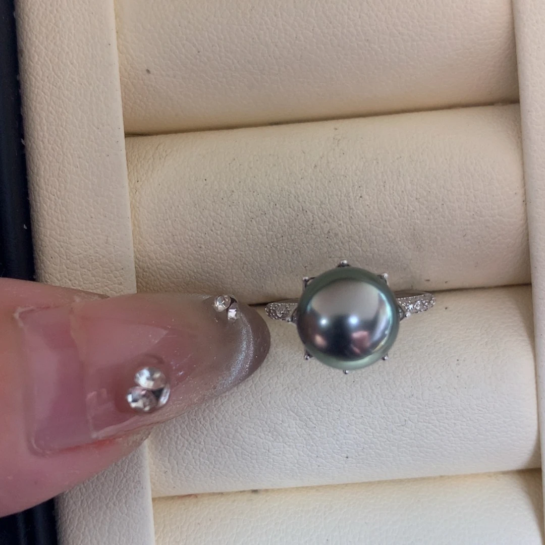 海水珍珠戒指18K金镶嵌