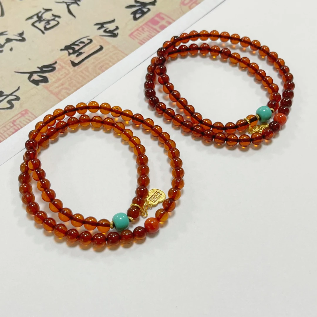 【小宝珠宝】10 T72894-血珀DIY多圈手串-多样性发其一-5mm