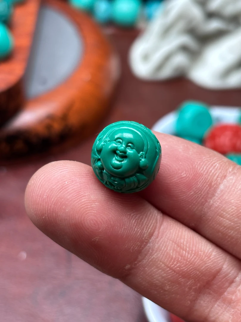 （浩阳文玩）高瓷绿配珠散珠文玩配珠