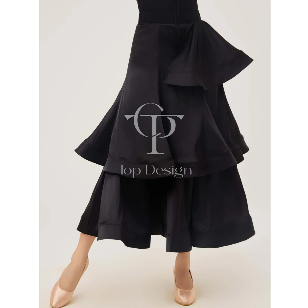 TOP Design【珍妮小姐半裙】优雅气质摩登舞半身裙